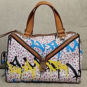 L.A.M.B. Worthington ditsy graffiti satchel